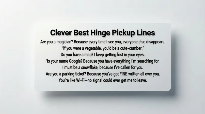 Clever Best Hinge Pickup Lines