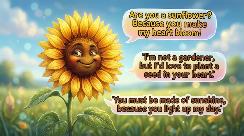 Sunflower Pickup Lines