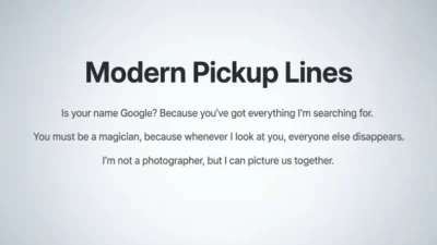 modern pickup lines