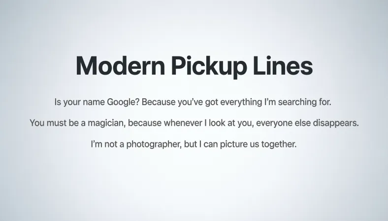 modern pickup lines